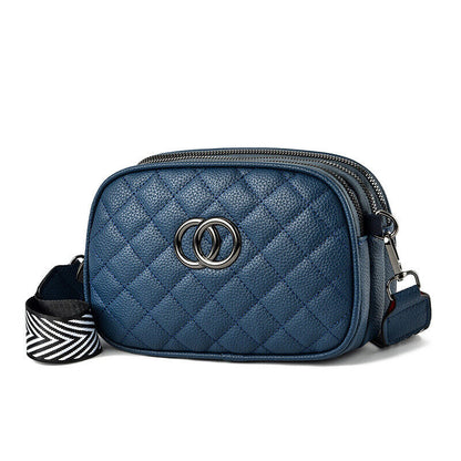 Fashion Shoulder Bag with Three Zippers Shoulder Strap Small Square Bag Women