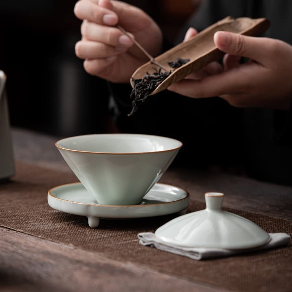 150ml Tradition Gaiwan Ceramic Teacup Bowl Kung Fu Tea Set Tea Ceremony Decorate