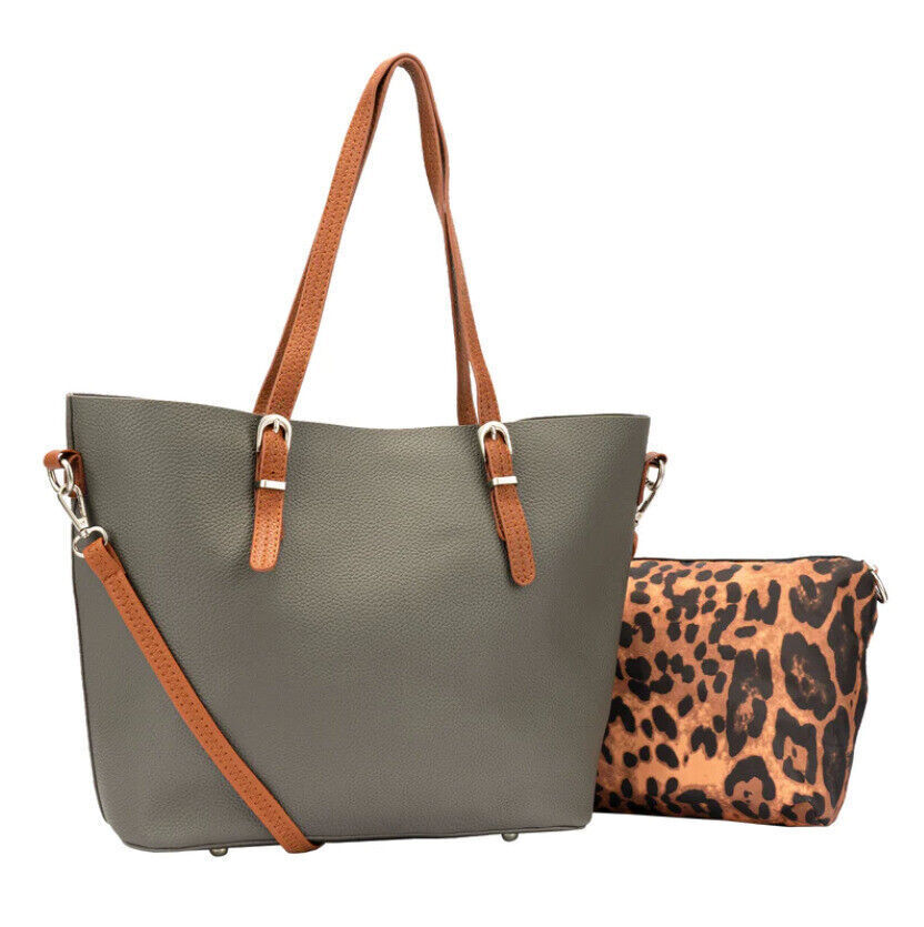 2x Celela PU Leather Studs Tote Shoulder Bag Crossbody Bag Handbag Sets Purse