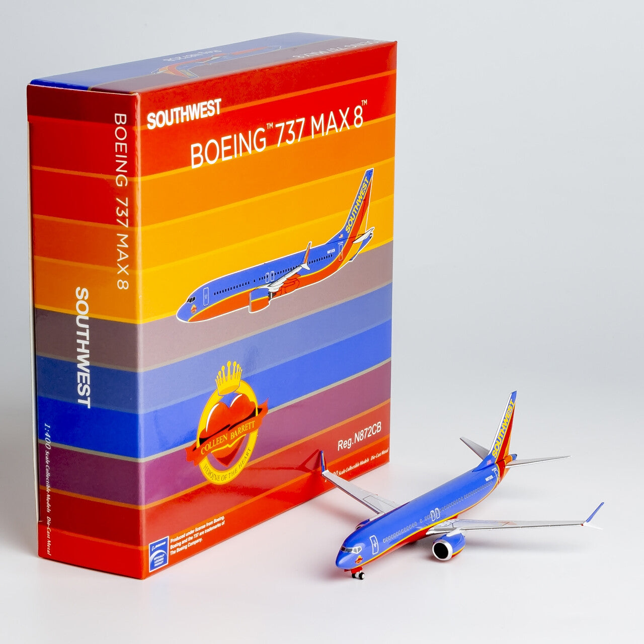 1:400 NG Lite Southwest Airlines B737 MAX8 Passenger Diecast Aircraft Model