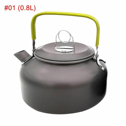 Camping Cookware Kit Aluminum Cooking Set Water Kettle Pan Pot Travelling Picnic