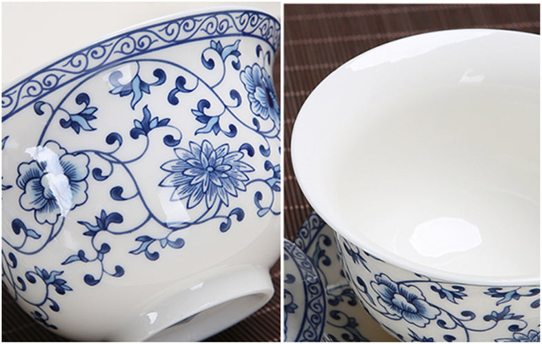 320ml Big Tureen Porcelain Gaiwan Chinese Tea Set Ceramic Tea Cup Bowl Saucer