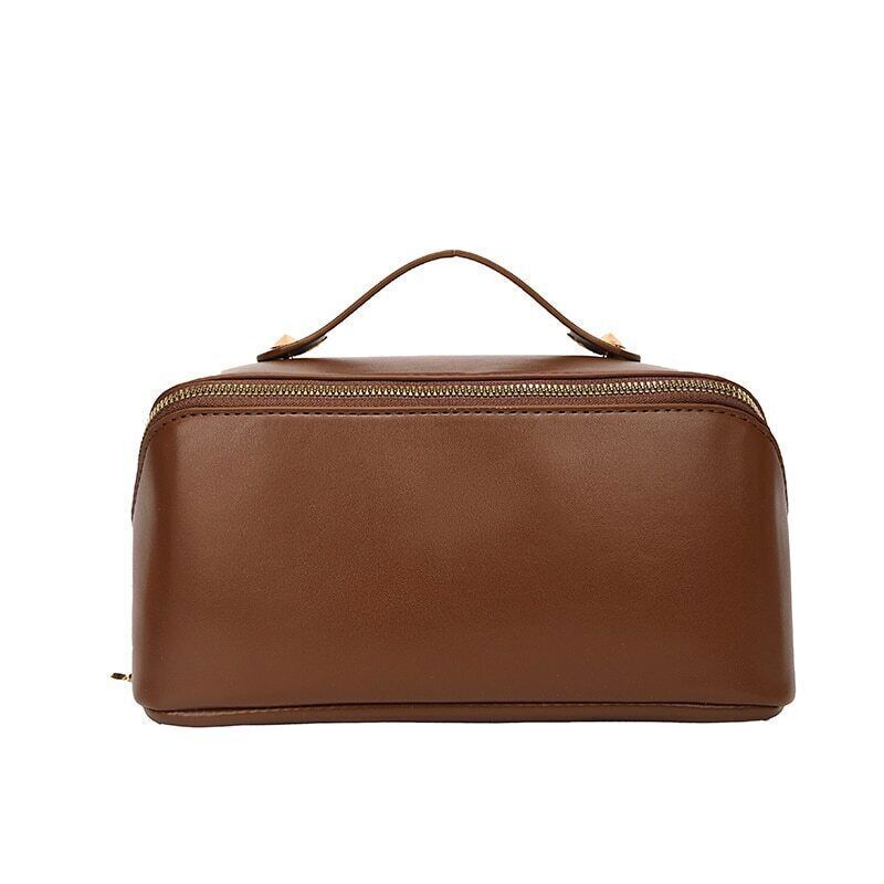 Womens Male Toiletry Bag Leather Cosmetic Bag Wash Bag Make Up Bags Travel