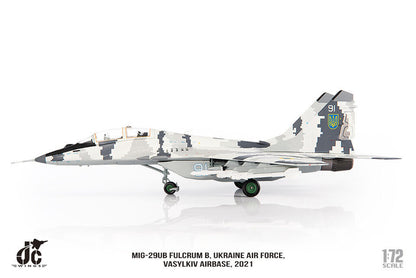 1:72 JC Wings MiG-29UB FULCRUM B UKRAINE AIR FORCE Fighter Diecast Plane Model