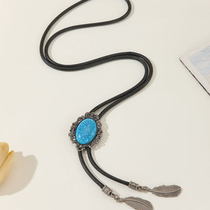 100cm Unisex Bolo Tie Leather Cord Shirt Collar Lanyard Western Tie