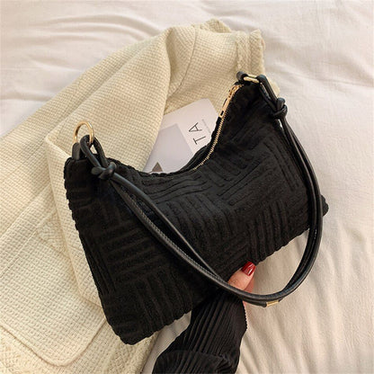 Famous Half Moon Shoulder Messenger Bag Soft Cotton Underarm Clutch Handbag Tote