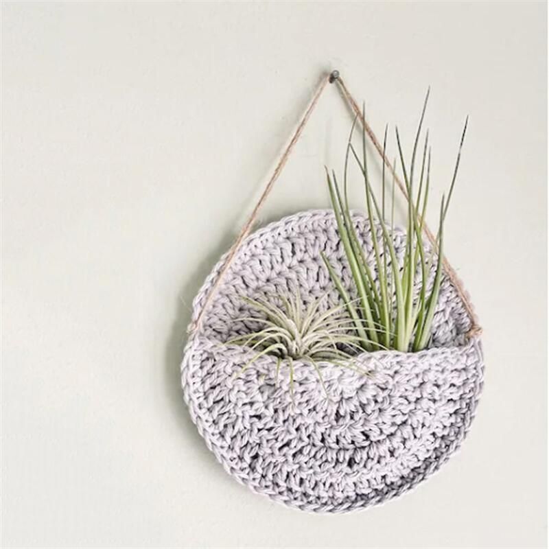 Air Plant Holder Cotton Hand Weaving Multicolor Macrame Bohemian Planter 10-15cm
