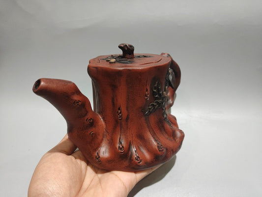 Chinese Yixing Zisha Clay Handmade Exquisite Tree Stump Teapot 31299