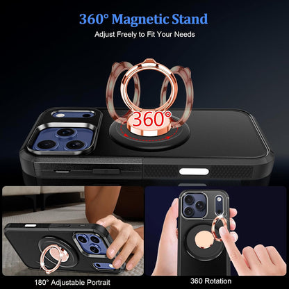 for Iphone 17 Pro Max Case Magnetic,360°Magnetic Ring Holder Rotation Stand[Mili