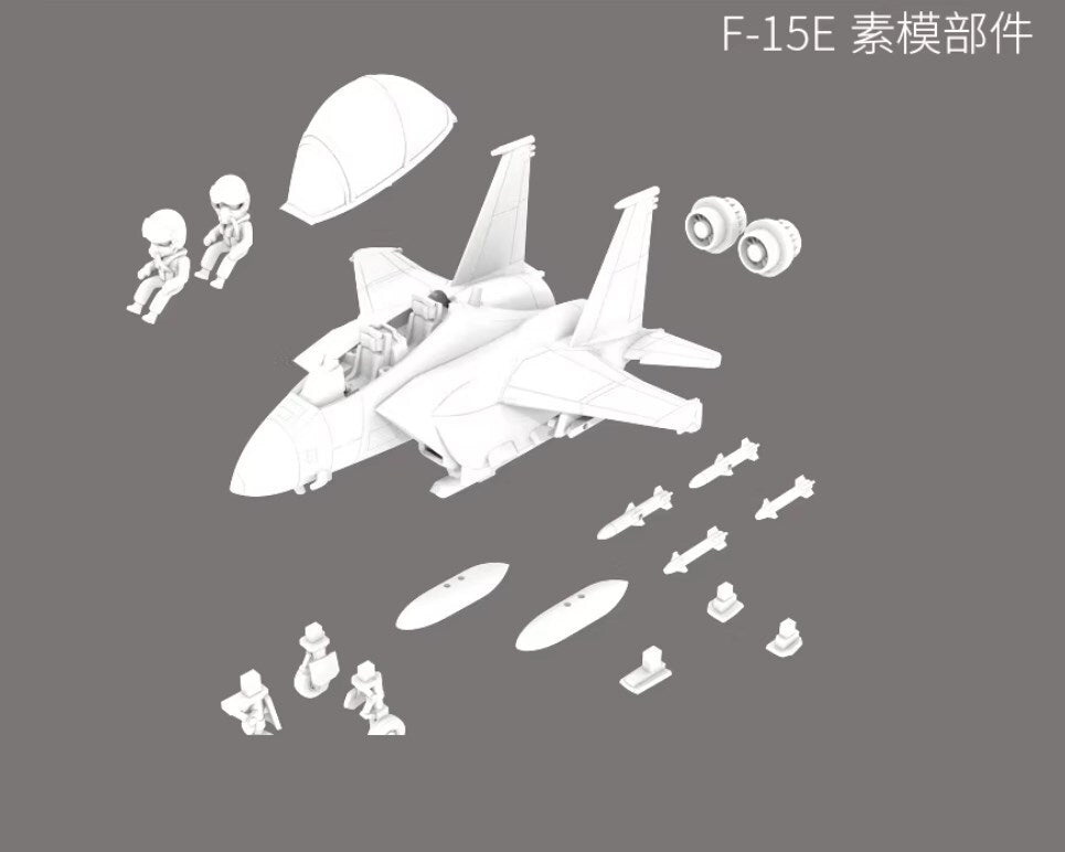 Cute Version USN F-15E Fighter Jet 3D Printed static Models