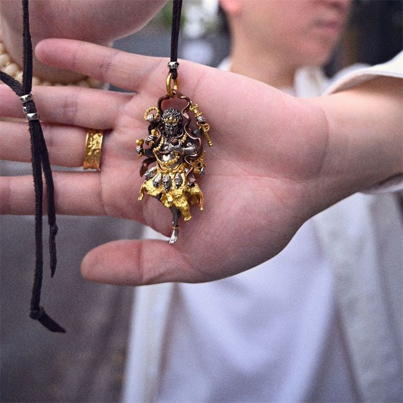 Mahakala Buddha Pendant Heavy Industry Chinese Fashion Retro Necklace Accessory