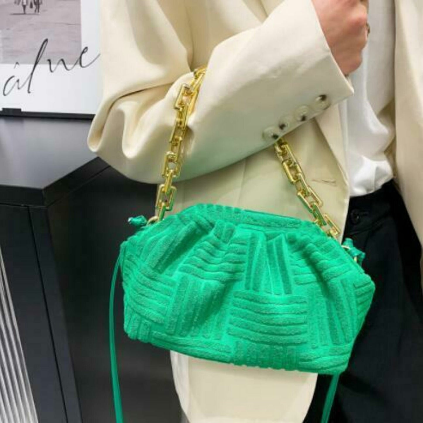 women towel embossed clutch bag handbag clutch bag capacity striped bag