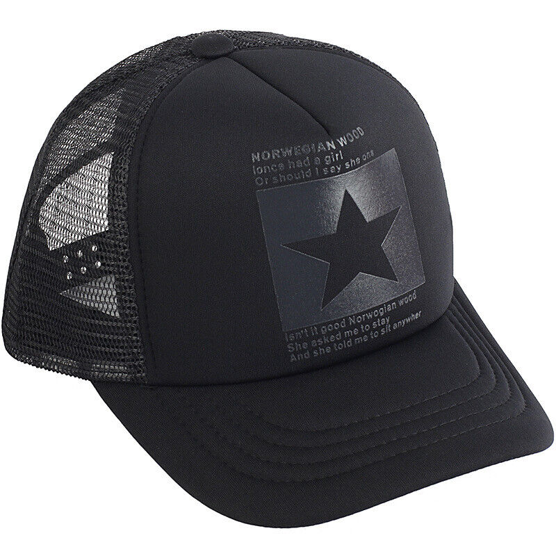 Mens Trucker Hat Mesh Baseball Cap Snapback Adjustable Hip Hop Flat Solid Blank