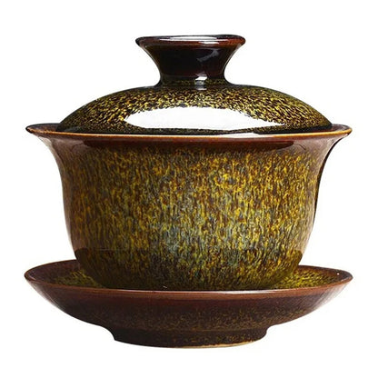 160ml Ceramic Kung Fu Tea Set Kiln Change Gaiwan Tea Bowl Tea Cup Home Tea Maker