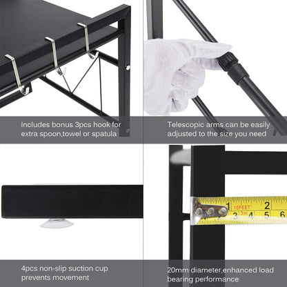 Expandable Microwave Oven Rack Horizontal Extension Microwave Shelf Stand AU