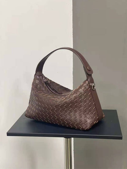 Tote Bag Zipper Handbag Soft Cow Leather Shoulder Bag Crossbody Purse 22*11*13CM