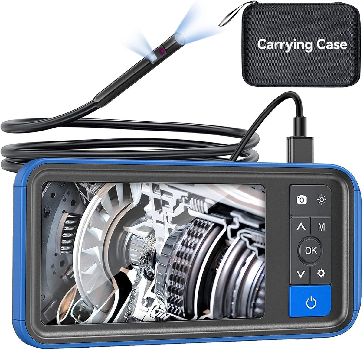 Dual Lens Endoscope Camera with Light 4.5" HD Snake Borescope Inspection Camera