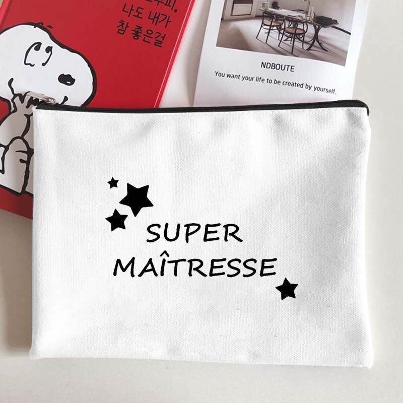 Canvas Makeup Bag White Cosmetic Beauty Organizer Toiletry Storage Pouch Purse