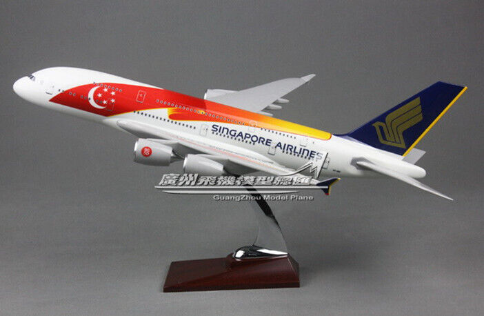45CM 1:160 SINGAPORE AIRLINES AIRBUS A380 9V-SKI Passenger Airplane Resin Model