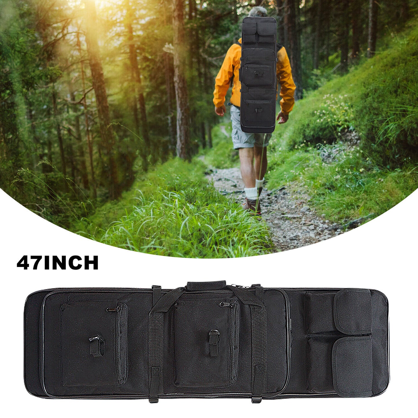 47" Tactical Carbine Rifle Range Gun Molle Bag Carry Soft Case Storage Backpack