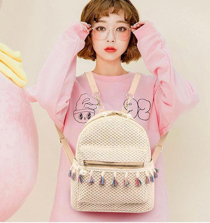 Chinese style Women's Woven school bag Casual Ethnic Handbag shoulder bag Purse
