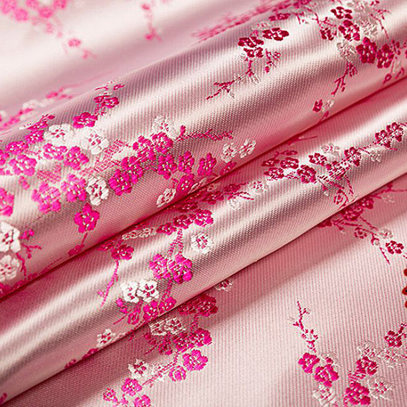 1M Chinese Fabric Vintage Brocade Satin Jacquard Floral Cheongsam Sewing DIY