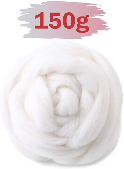 Needle Felting Wool 150g Dyed Roving Fibre Needlecraft Beginners Kit Accessories