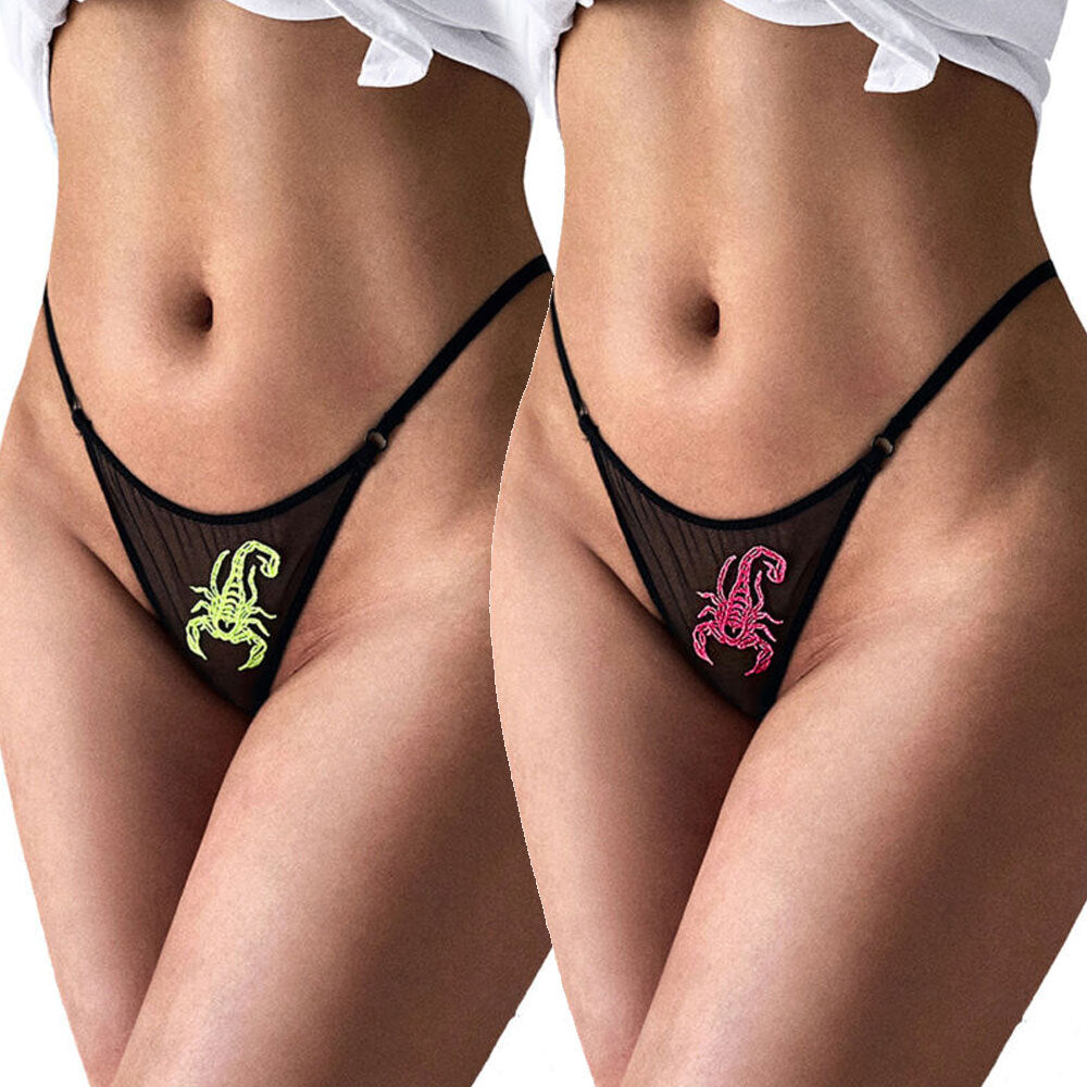 Sexy Womenthongs Mesh G-String Underwear Low Waist See Through Panties G-String