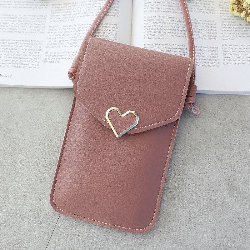 Handbag Women Bags Heart-shaped Transparent Simple Retro Mobile Phone Buckle Bag
