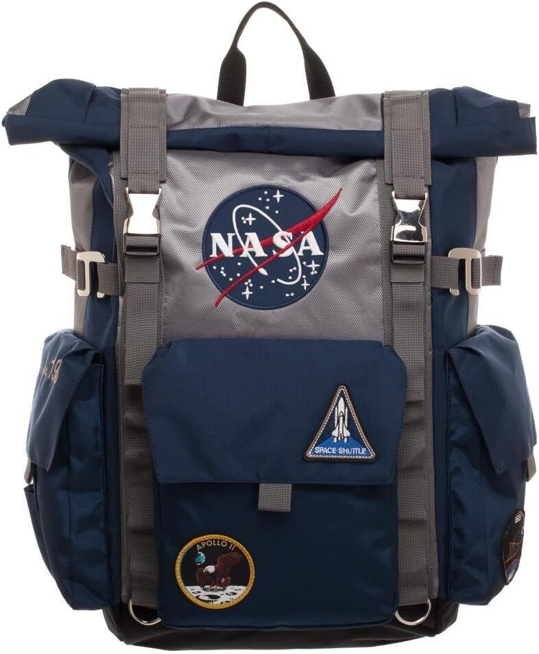 NASA Backpack Roll Top Built Up Laptop Bag