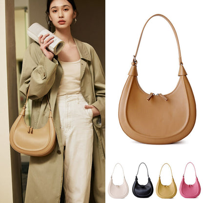 Convertible Real Leather Hobo Shoulder Bag Tote Purse Saddle Fashion Crossbody