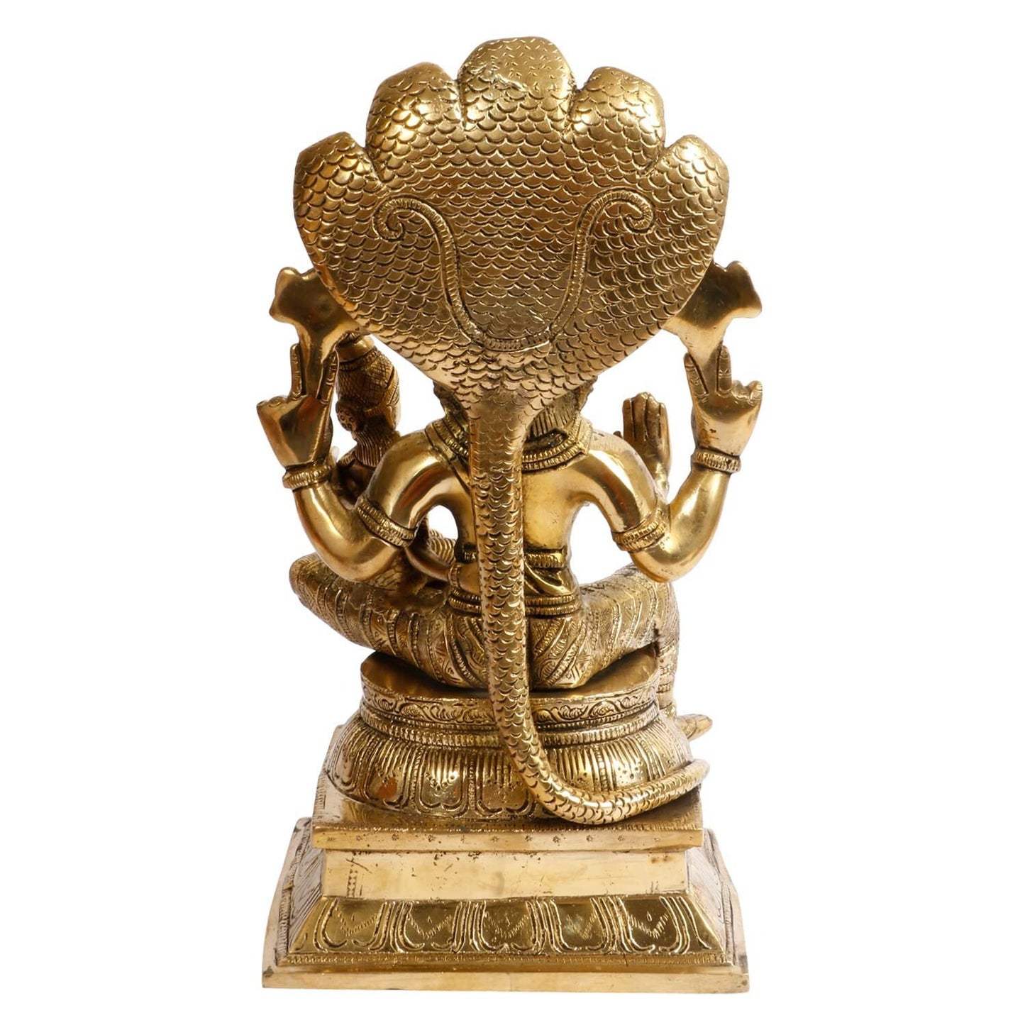 Hindu God Brass Lord Narasimha Bhagwan on Sheshnag Idol Figurine