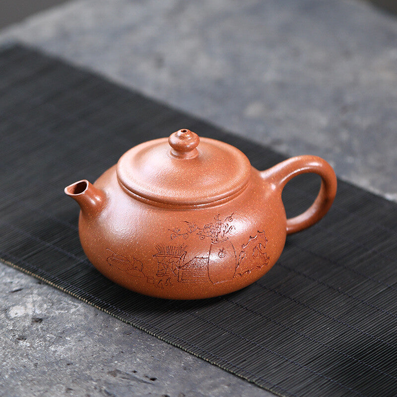210ml Tea Pot Real Yixing Zisha Jiangpo Clay Marked Hand Carved Master Pot China