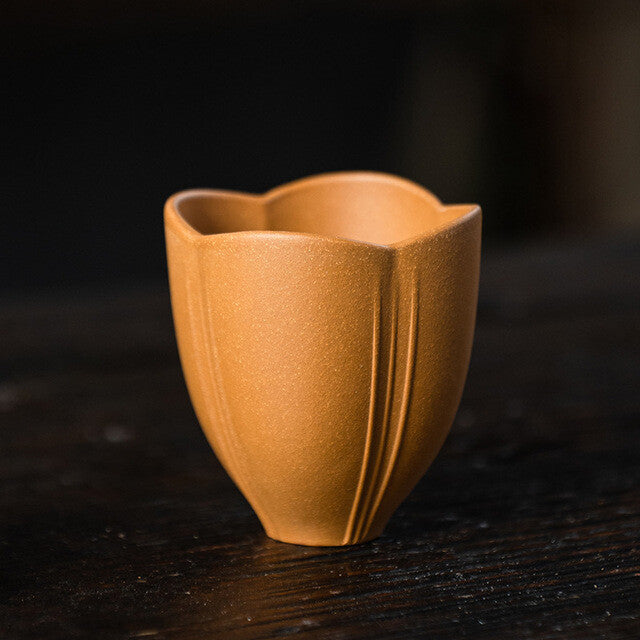 One Real Yixing Zisha Tea Cup Petal Design Original Ore Kungfu Teacup Master Cup