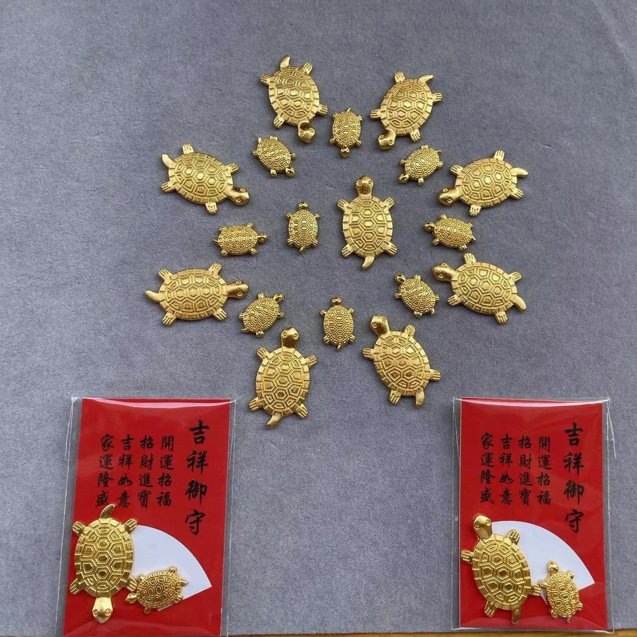 1pc Feng Shui Golden Turtle Japanese Luck Tortoise Guarding Praying for Fortune