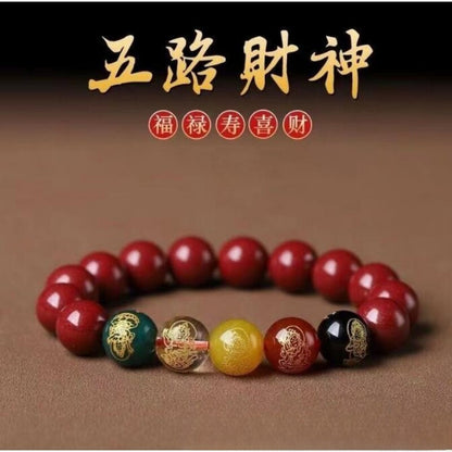10mm Red Vermilion Bracelet Vintage Pearl Bracelet Amulet Natural Jewelry