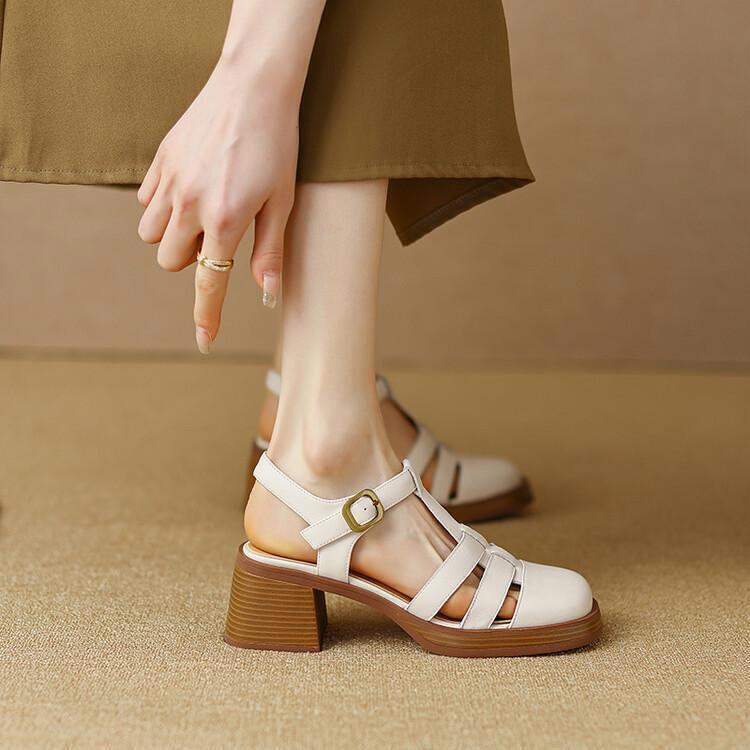 Party Sandals Thick-soled Toe Sandals High-heeled Woven Roman Shoes Women
