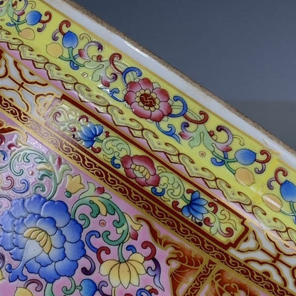 Qing Dynasty Qianlong Enamel Flower Lid Jar Tea Canister Box Mark Qing Qianlong