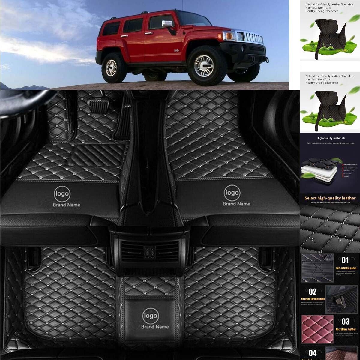 For Hummer H2 H3 All Model Car Floor Mats Custom Cargo Liners Carpets Waterproof