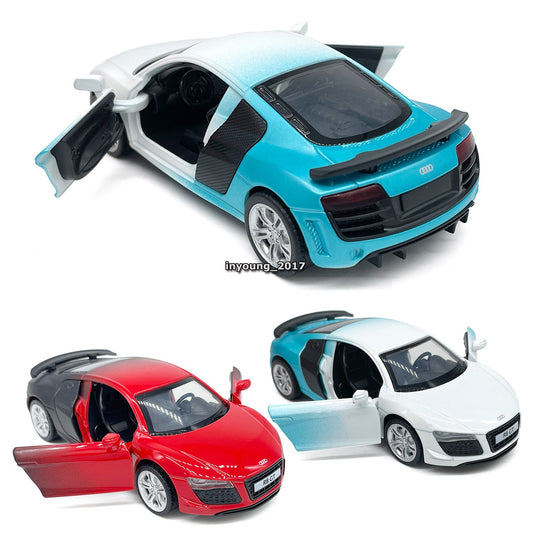 1/36 Audi R8 GT Model Car Diecast Toy Cars Doors Open Pull Back Metal Vehicles