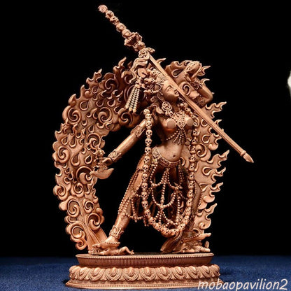 Exquisite Red Copper Carving Vajrayogini Buddha Statue Tibet Buddhism Statue New