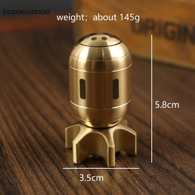 Brass Fingertip Gyro Torpedo Shape Stress Reducing Decorations