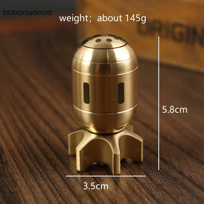 Brass Fingertip Gyro Torpedo Shape Stress Reducing Decorations