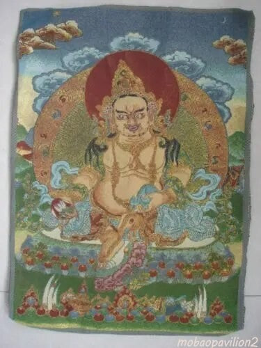 Beautiful Tibetan Silk Inwrought Buddha Thangka Decor Collect