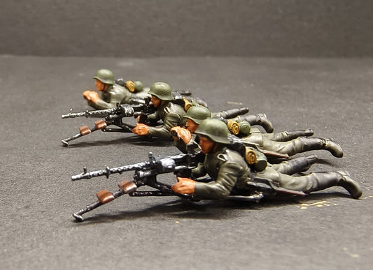 1/72 World War II German MG34 Heavy Machine Gun Group Soldier Model