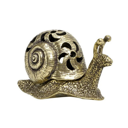 Pure Copper Mini Snail Small Ornament Desk Decoration Tea Pet Incense Holder