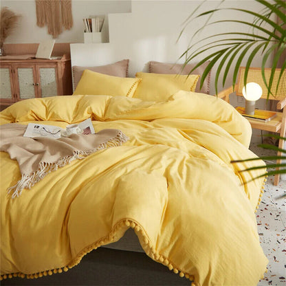 Bedding Set Queen Home Tassel Bed Cover Sets Size Duvet Cover No Sheet