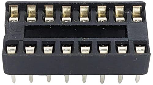 5 Pack 16 Pin Solder Tail Low Profile DIP IC Socket,0.79"x0.39"x0.15"