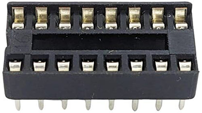 5 Pack 16 Pin Solder Tail Low Profile DIP IC Socket,0.79"x0.39"x0.15"