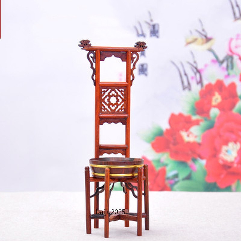 Chinese Antique Wash Basin Stand Mini Furniture Model Dollhouse Furniture Decor